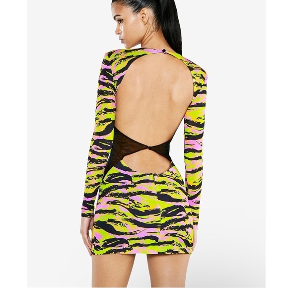 DUNDAS Vega Dress Short in Camo Tiger Size 36 - Picture 2 of 14